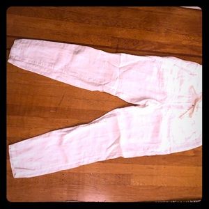 White linen pants